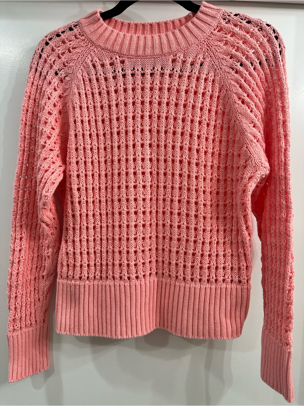 J.Crew Pink Cotton Open-Knit Sweater